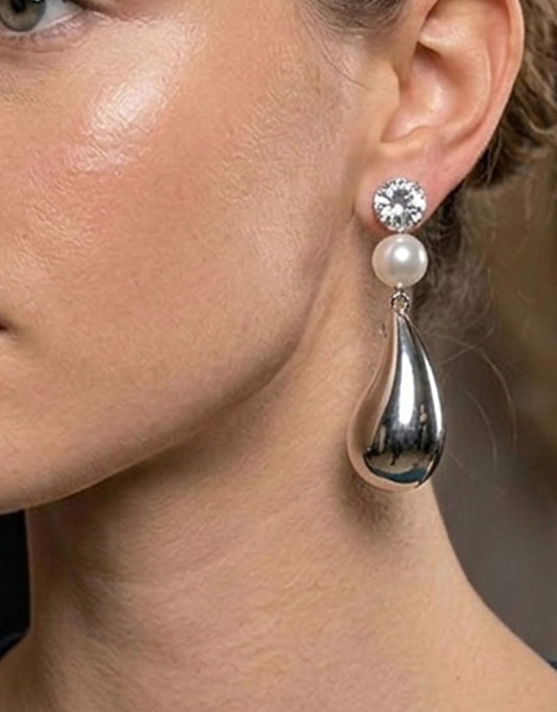 Silver Stone Earring