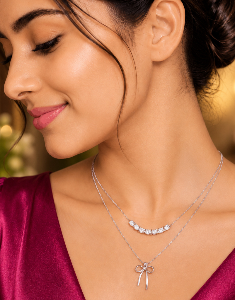 Celeste Bow Layered Necklace