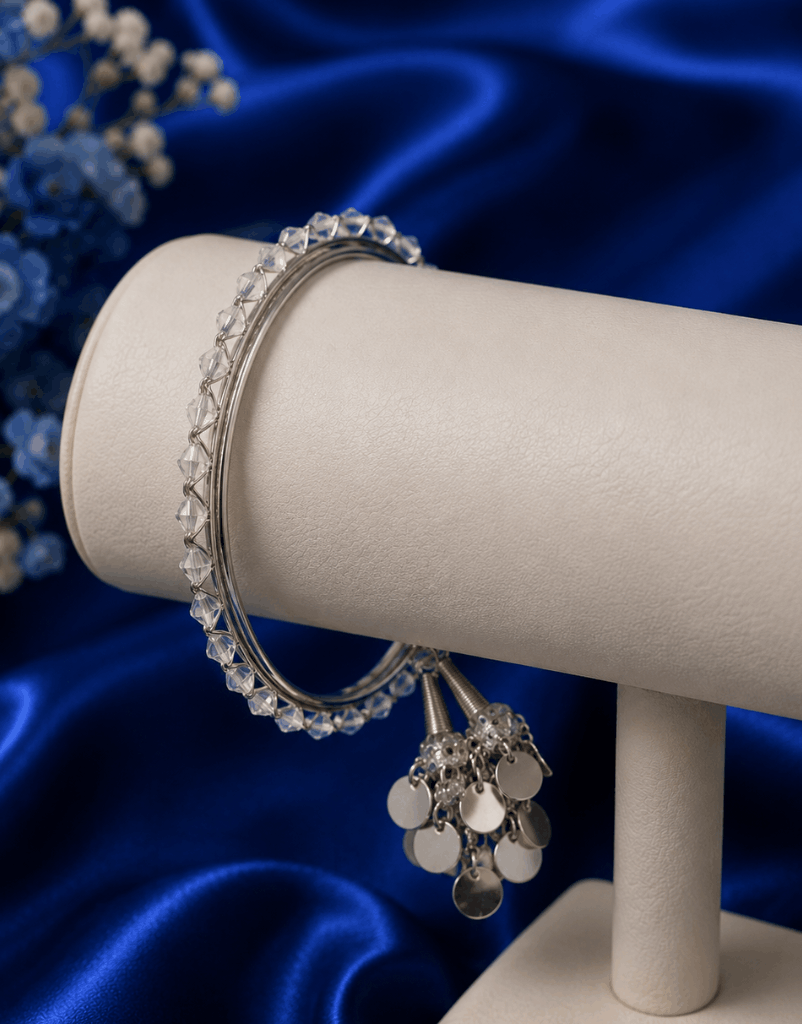 Celestine Crystal Charm Bangle