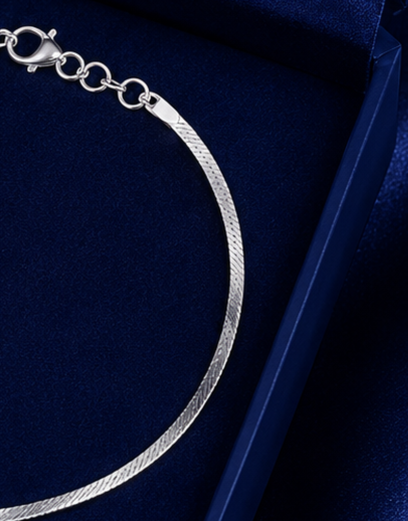 Moonlit Grace Silver Anklet