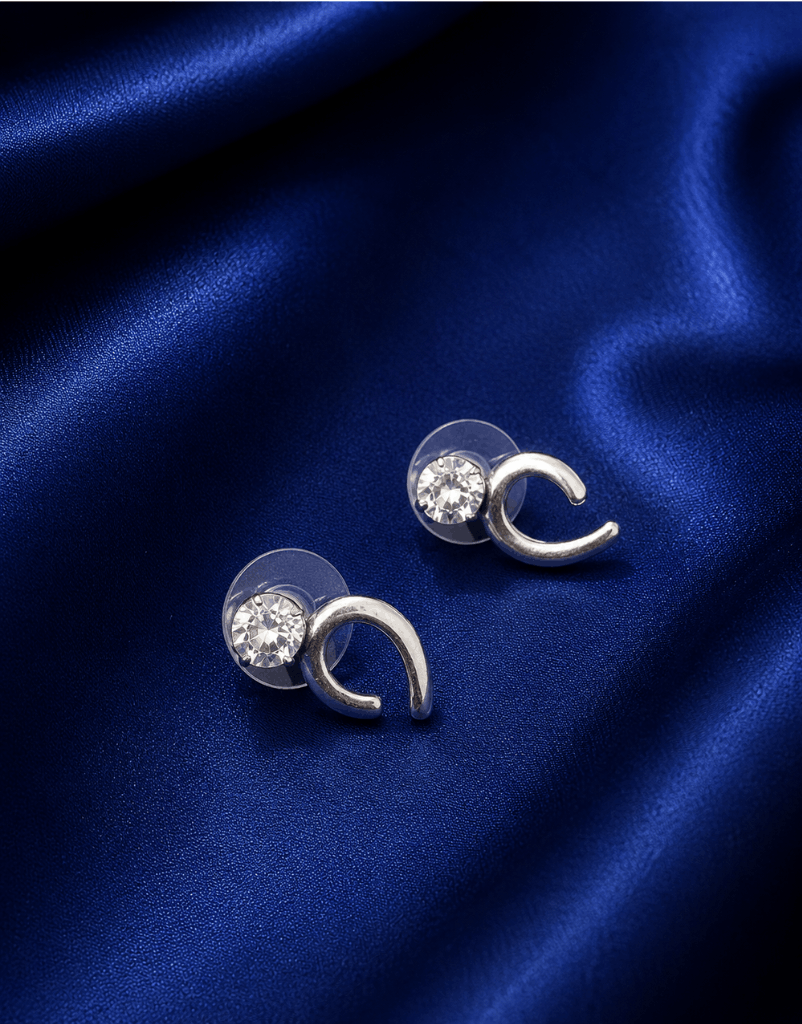 Lunara Crystal Crescent Studs