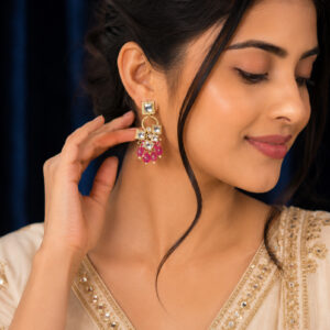 Ruby Glow Statement Earrings