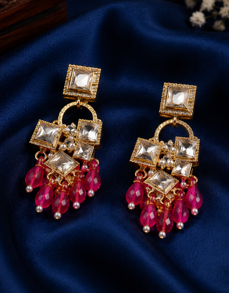 Ruby Glow Statement Earrings