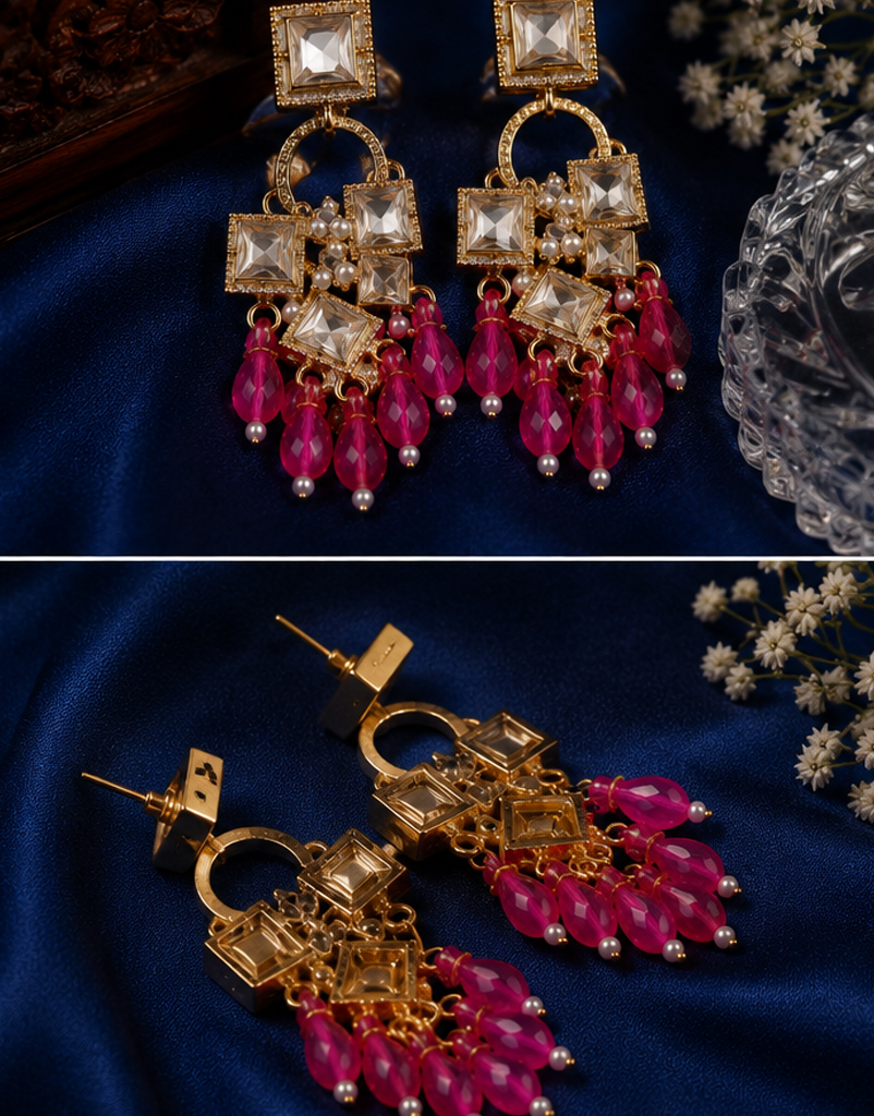 Ruby Glow Statement Earrings