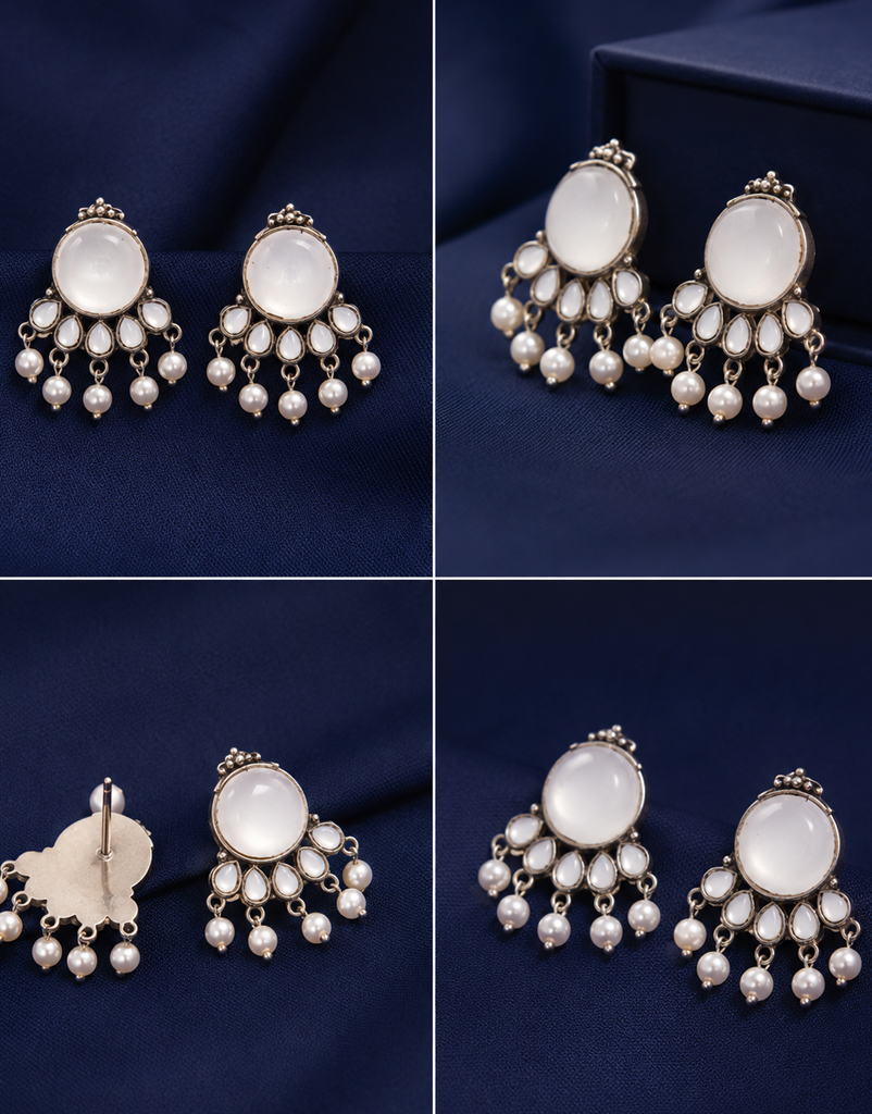 Pearl Charm Dangler Earrings