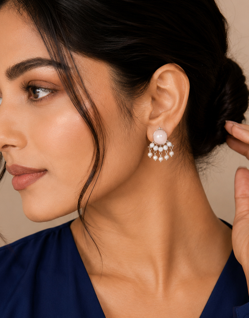 Pearl Charm Dangler Earrings